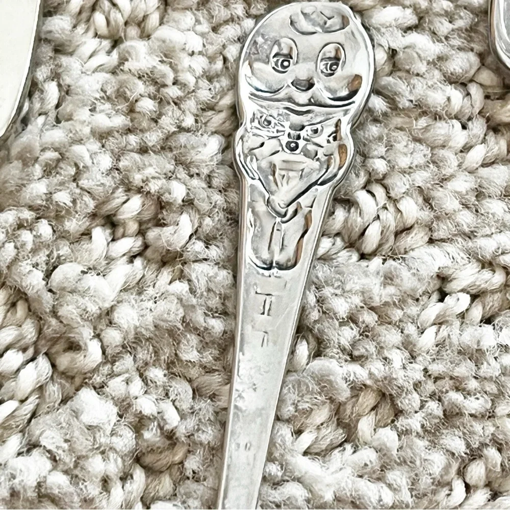 Vintage Baby Toddler Spoon & Fork Disney Oneida Leonard Stainless LOT of 7